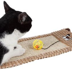 Pet Life Eco-Natural Sisal And Jute Hanging Carpet Kitty Cat Scratcher Lounge With Toy